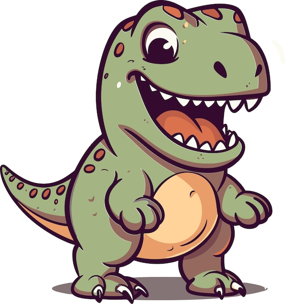 un dinosaurio de dibujos animados con una gran sonrisa en su cara