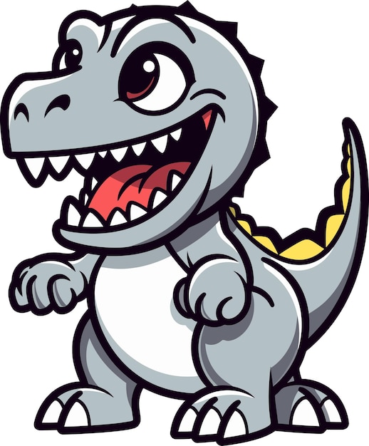 un dinosaurio de dibujos animados con una gran sonrisa en su cara