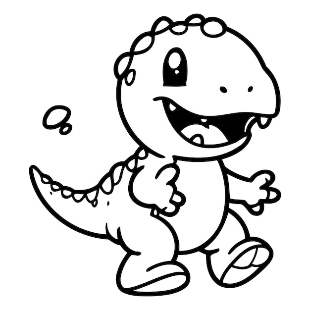 Dinosaurio de dibujos animados Ilustración vectorial de un dinosaurio lindo Dinosaurios de caricaturas