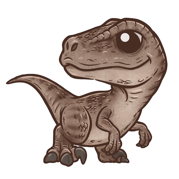 Vector dinosaurio de dibujos animados velociraptor