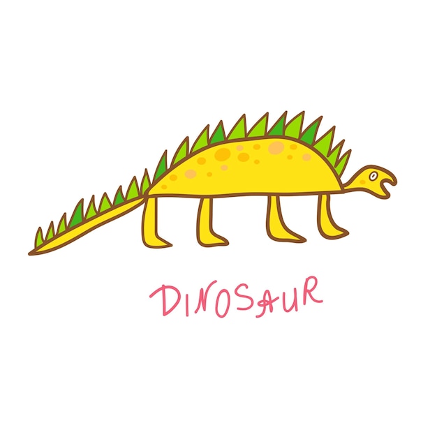 Dinosaurio dragón dibujado a mano Animales de dibujos animados