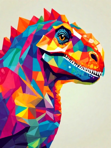 dinosaurio feko con colores vivos