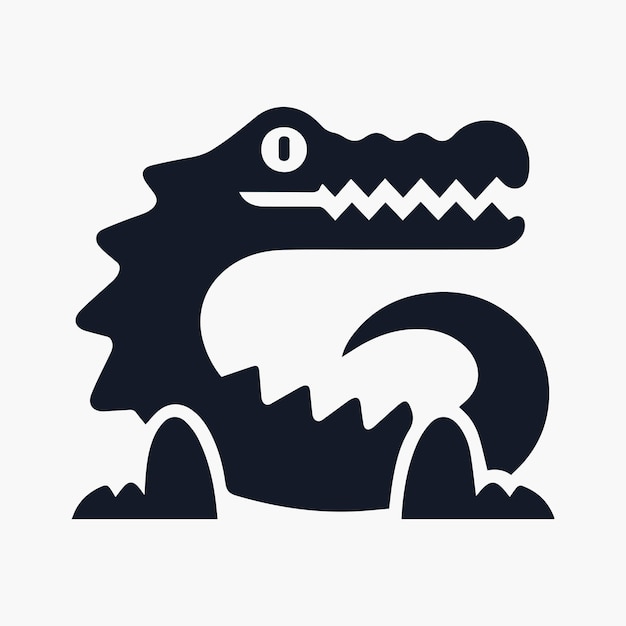 un dinosaurio negro con un fondo blanco que dice "la lagarta"