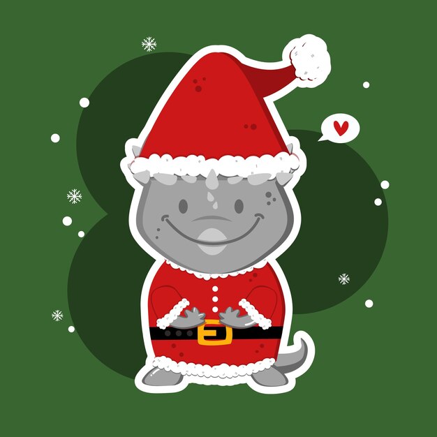 Dinosaurio Pachycephalosaurus Navidad Papá Noel