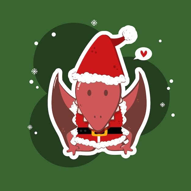 Dinosaurio Pterodáctil Santa Claus de Navidad