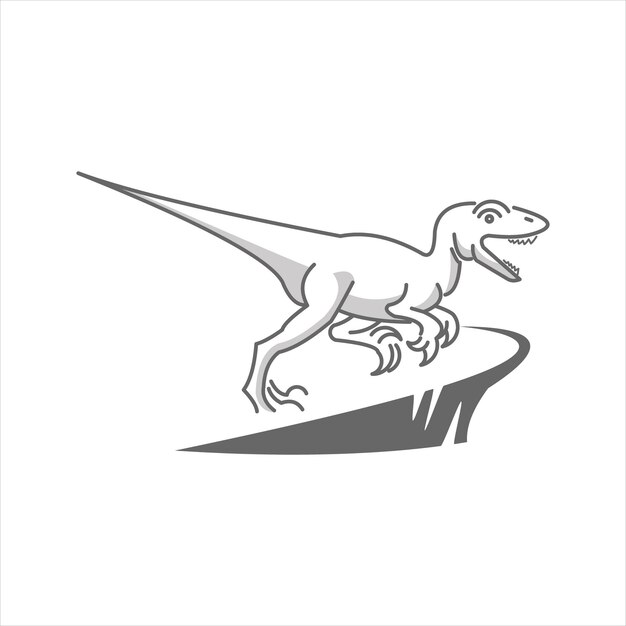 Dinosaurio, raptor, antiguo, prehistórico, animal, vector, bestia, reptil, monstruo, ilustración, gráfico, línea, a