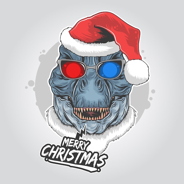 Dinosaurio santa claus t-rex