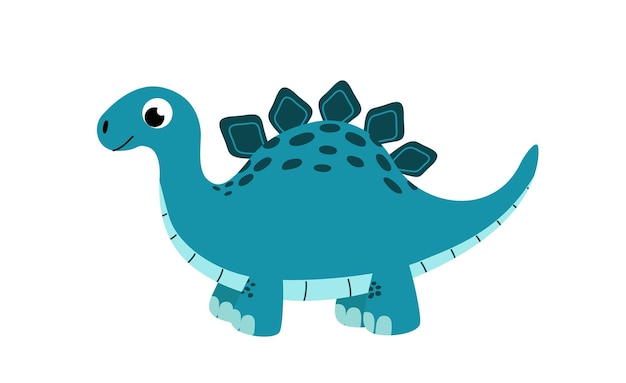 Dinosaurio Stegosaurus Lindo dino Vector de dibujos animados plana