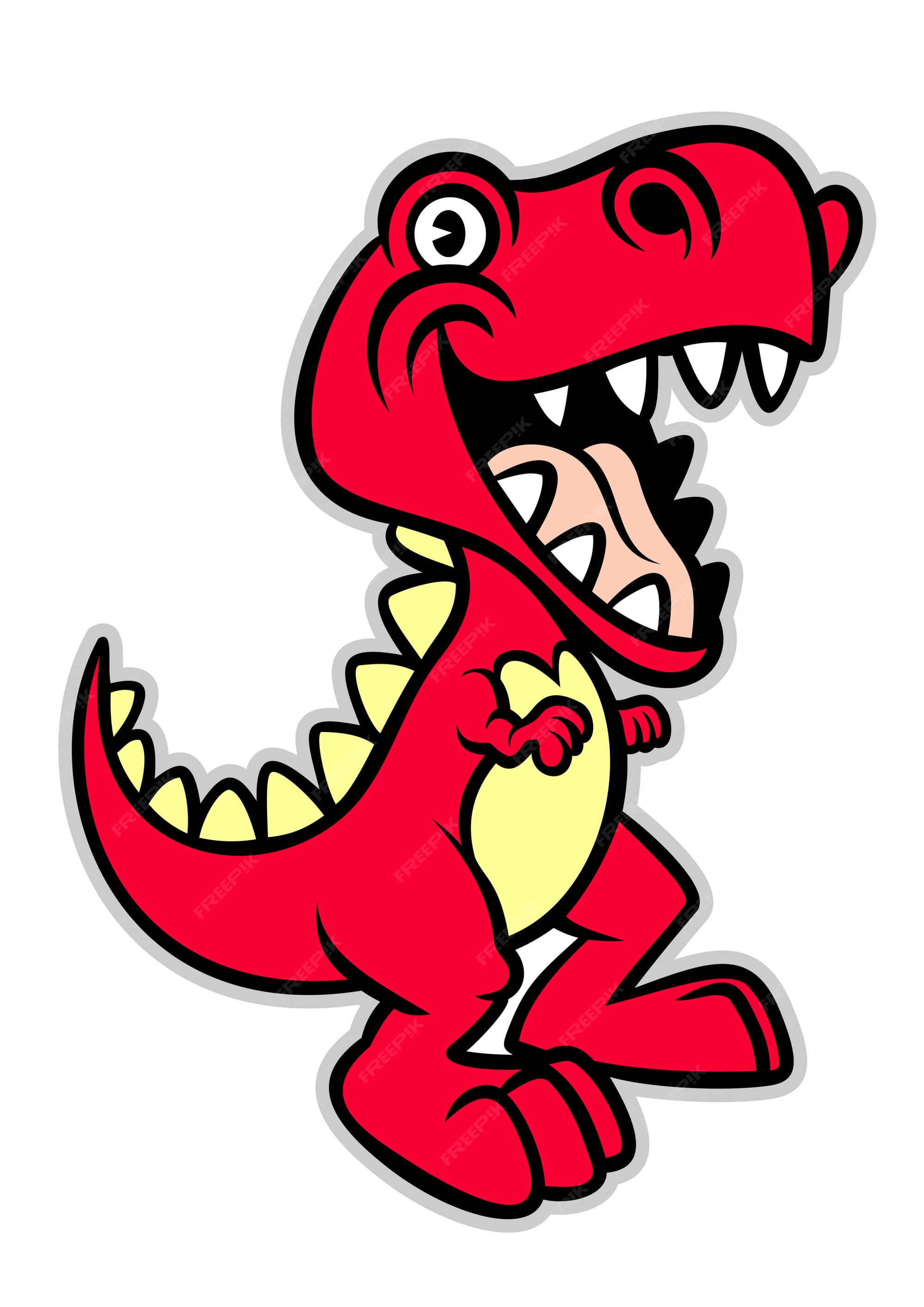 Dinosaurio t-rex de dibujos animados lindo | Vector Premium