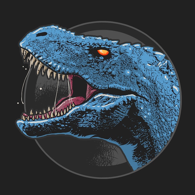 DINOSAURIO T-REX HEAD VECTOR ILUSTRACIÓN