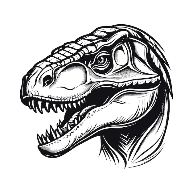 Vector dinosaurio tiranosaurio vectorial dibujado a mano dibujo de dibujo vectorial dinosaurio carnívoro