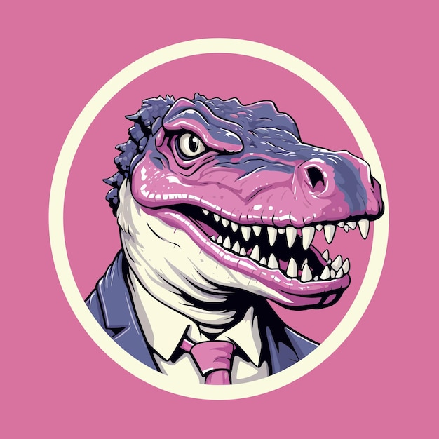 Vector dinosaurio con traje y corbata
