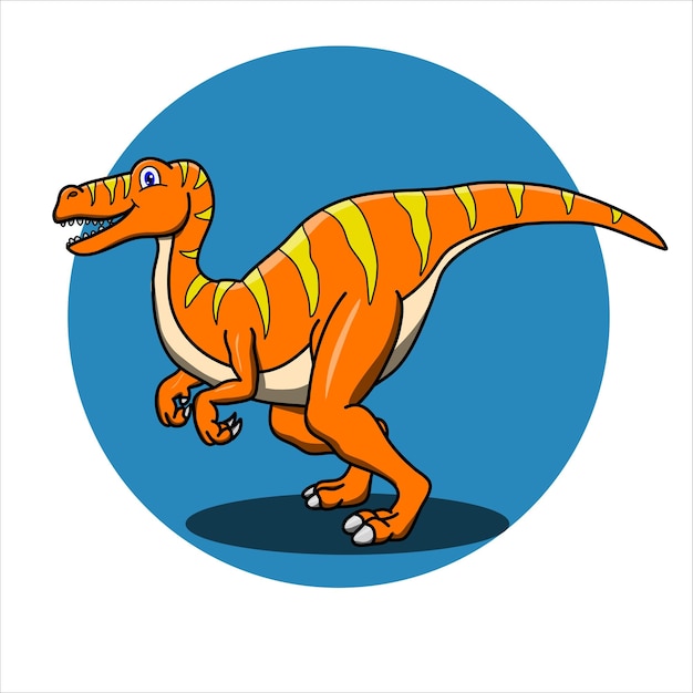Vector dinosaurio velociraptor en diseño de ilustración vectorial