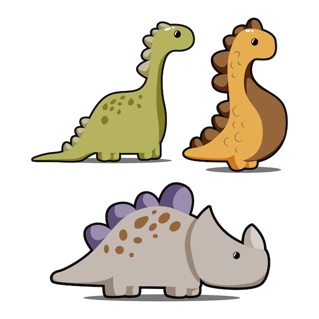 dinosaurios de dibujos animados con dibujos a mano