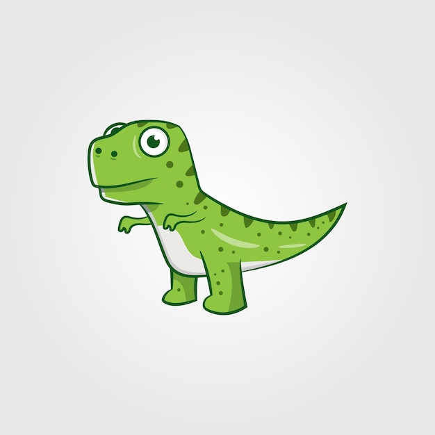 Dinosaurios divertidos y lindos Trex con color verde adecuado para papel tapiz de camiseta, etc. Gráfico vectorial