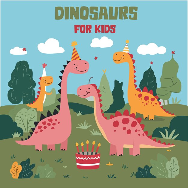 Vector los dinosaurios son muy bonitos.