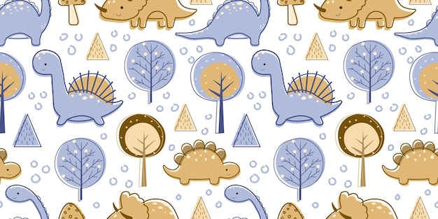 Dinosaurios temáticos de patrones sin fisuras