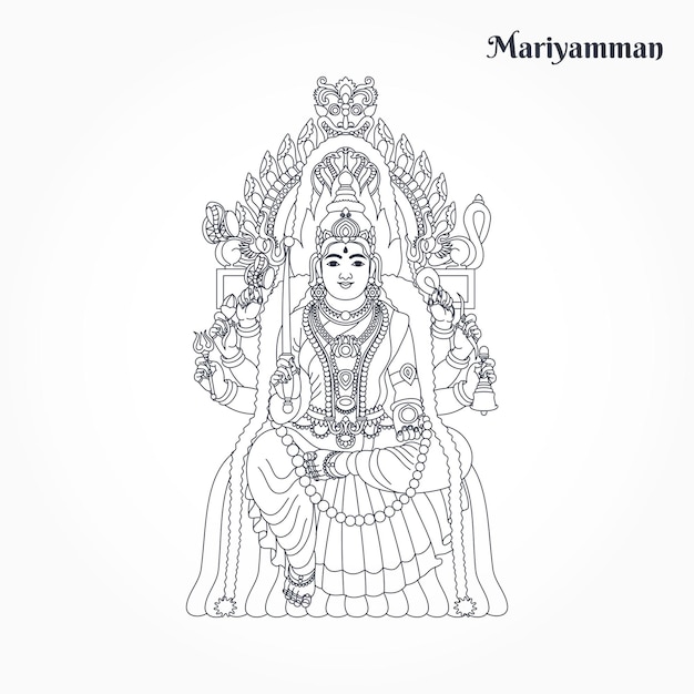 el dios hindu mariamman lineart