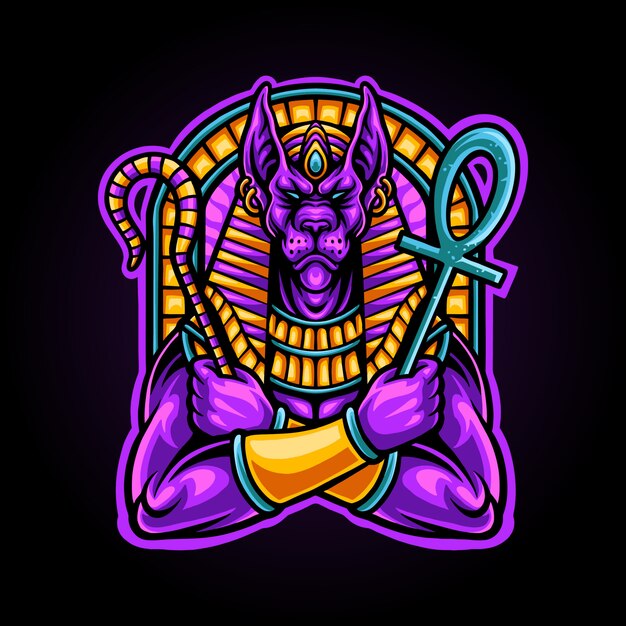 Dios de la ilustración de anubis