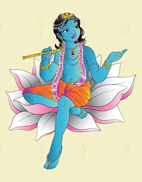 Vector dios krishna indu