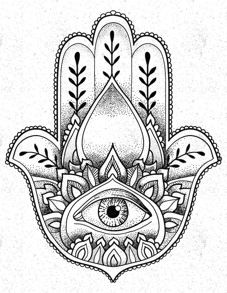 Vector dios de la mano de hamsa