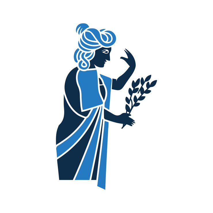 Vector la diosa deméter icono de ceres vector de color sencillo