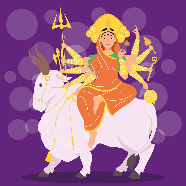 Diosa Durga en cabra