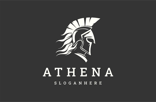 La diosa griega Atenea plantilla de diseño de íconos del logotipo