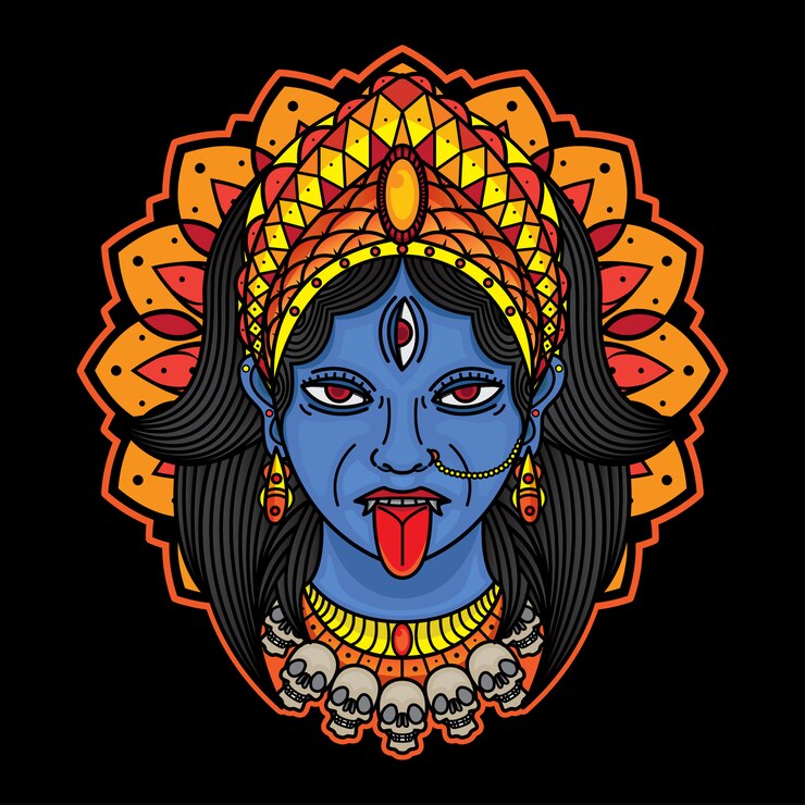 Vector diosa kali tradicional