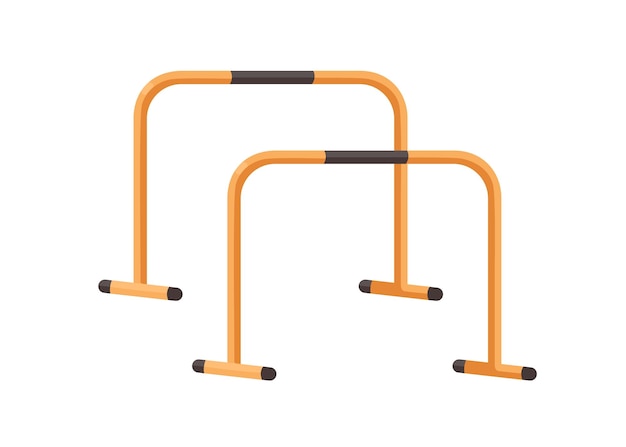 Dip stand o estación para ejercicios de peso corporal. Equipo de gimnasio para entrenamiento en el hogar y en el gimnasio, entrenamiento de fuerza. Ilustración de vector plano aislado sobre fondo blanco.