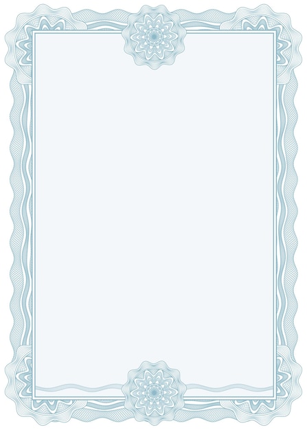 Diploma o certificado borde guilloché A4 vector