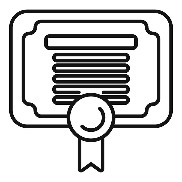Diploma oficial con el icono de la cinta y el sello