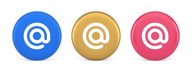 Dirección de correo electrónico símbolo digital botón internet chat ciberespacio comunicación 3d icono