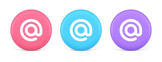 Dirección de correo electrónico símbolo digital botón internet chat ciberespacio comunicación 3d icono