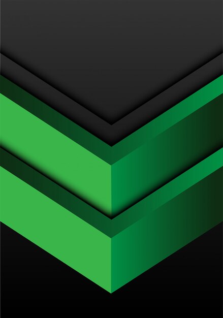 Dirección de doble flecha verde en el espacio en blanco gris.
