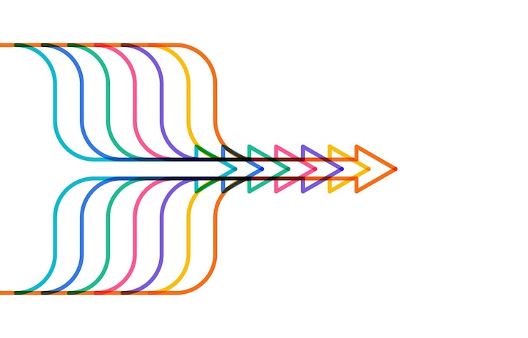 Vector dirección de la flecha abstracta antecedentes tecnológicos