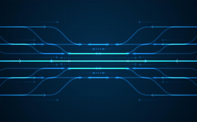 Dirección de flecha abstracta. Fondo de tecnología. Alta velocidad. De alta tecnología