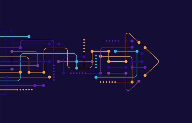 Dirección de flecha abstracta Fondo de tecnología Alta velocidad Hitech