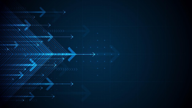Dirección de flecha abstracta Fondo de tecnología Alta velocidad Hitech