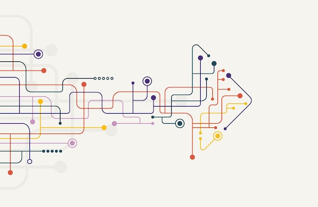 Dirección de flecha abstracta Fondo de tecnología Alta velocidad Hitech