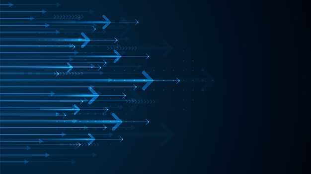 Dirección de flecha abstracta Fondo de tecnología Alta velocidad Hitech