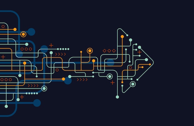 Dirección de flecha abstracta Fondo de tecnología Alta velocidad Hitech