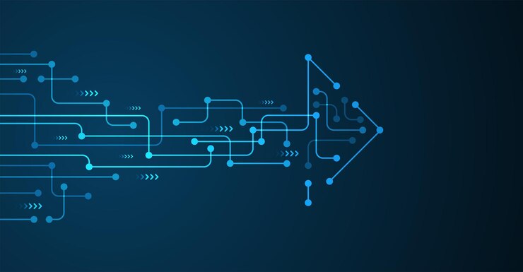 Vector dirección de flecha abstracta. fondo de tecnología