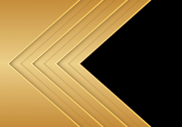 La dirección de la flecha de oro se superpone con el fondo negro del espacio en blanco.