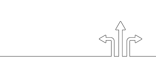 Dirección de flecha vectorial Arte de una línea