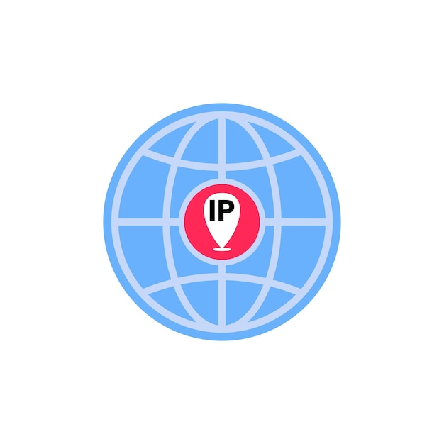 Dirección IP ubicación geolocalizada diseño gráfico del icono