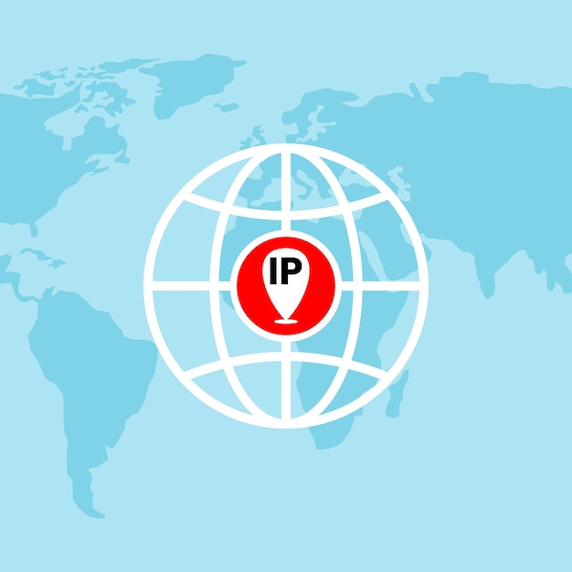Dirección IP ubicación geolocalizada diseño gráfico del icono