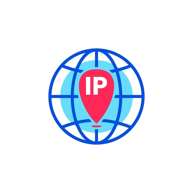 Vector dirección ip ubicación geolocalizada diseño gráfico del icono