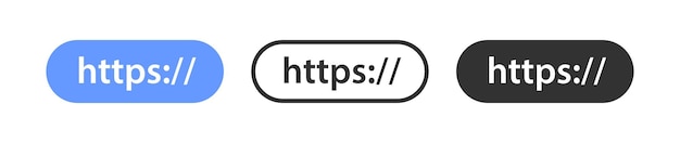 Dirección del sitio web https Navegador web en Internet Conexión de dirección de red Botón de barra de búsqueda Ilustración vectorial