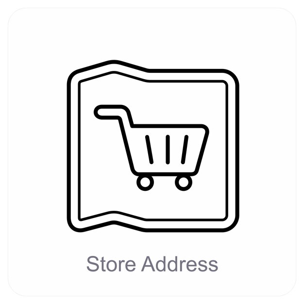 Dirección de la tienda y concepto de icono de dirección